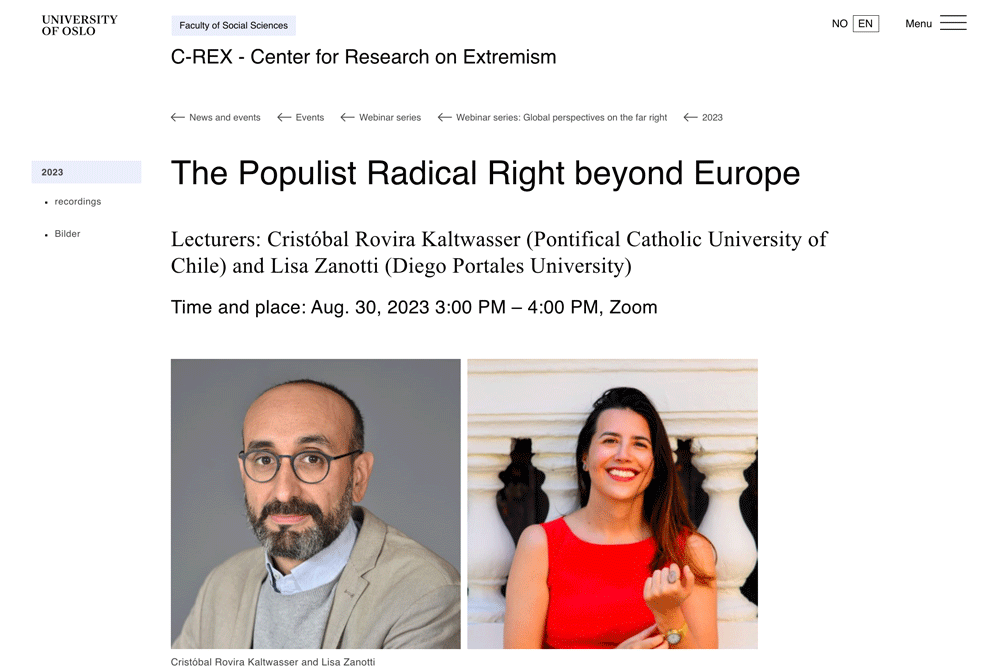 Presentación de número especial sobre la “derecha populista radical más allá de Europa”