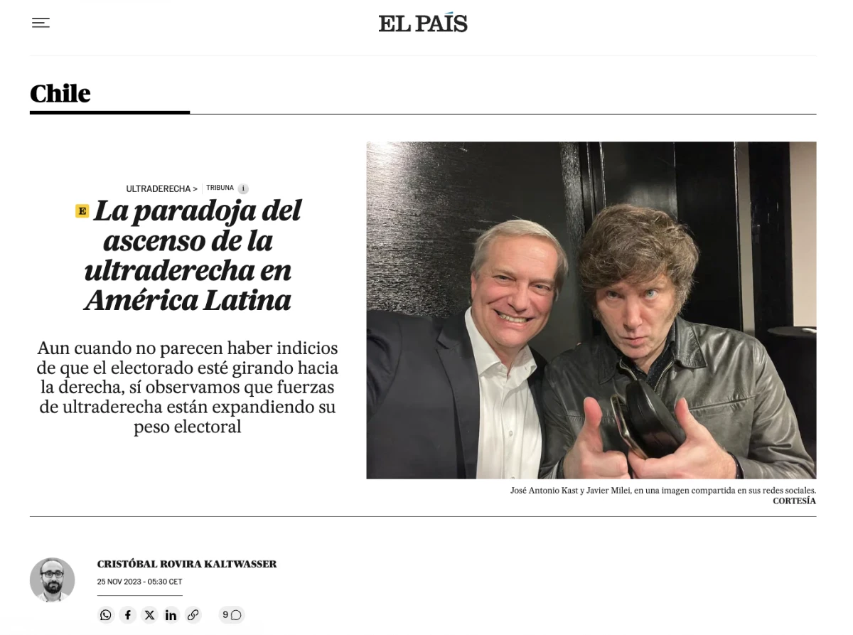 Presentación de los hallazgos principales de los estudios sobre la ultraderecha en América Latina en el diario El País